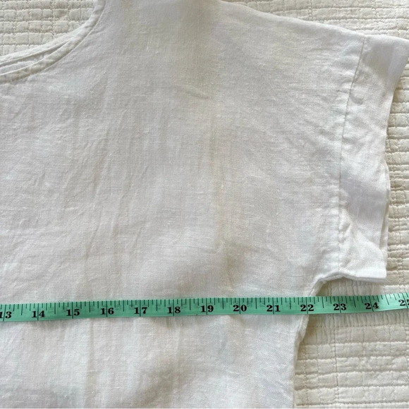 Terzo Millennio Italian Linen White Top Crochet Back Size Small - Picture 10 of 11